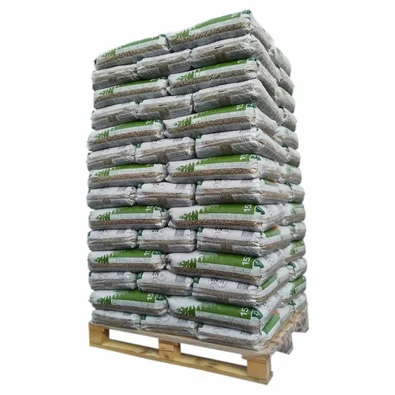 Pyrénées Pellets Palette mit 65 Beuteln à 15 kg 100 % Nadelholz – DIN Plus
